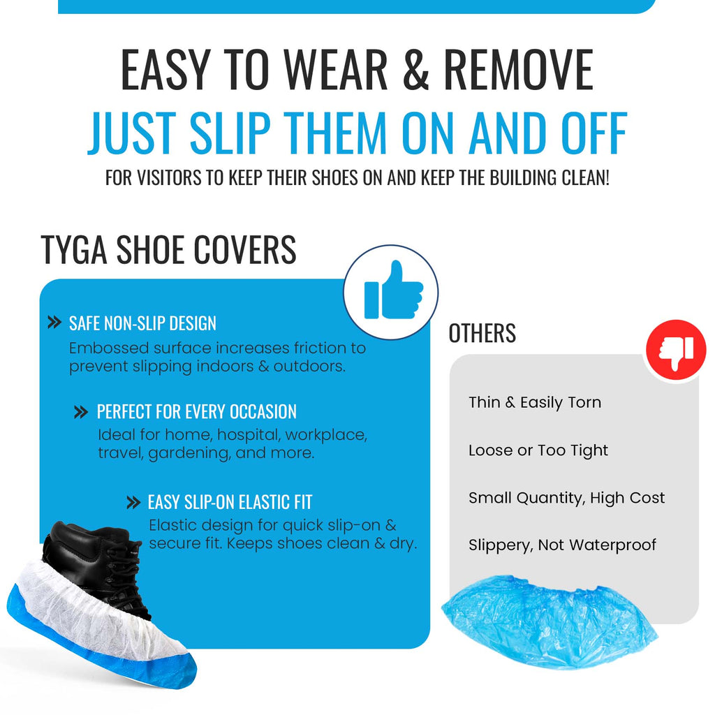 Reusable Heavy Duty Overshoes, Long Lasting Shoe Covers