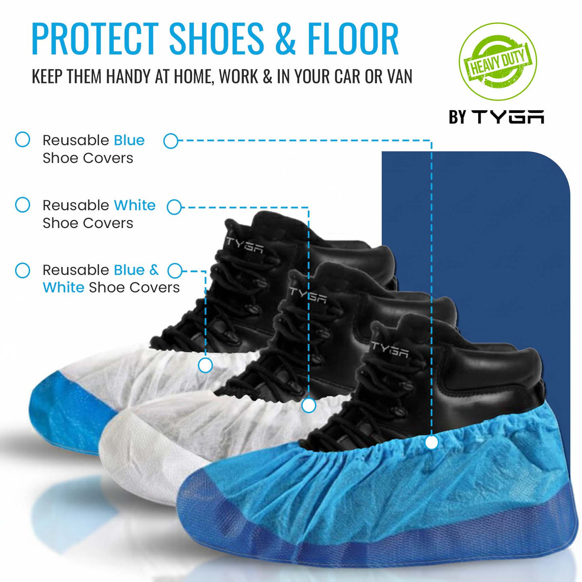 Reusable Heavy Duty Overshoes, Long Lasting Shoe Covers