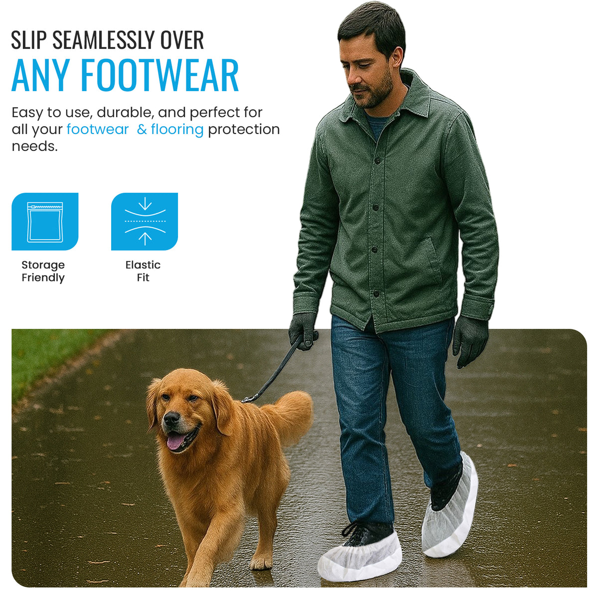 Reusable Heavy Duty Overshoes, Long Lasting Shoe Covers