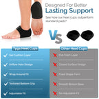 Silicone Gel Heel Protectors, Cushion Heel Cups, Black, 1 Pair