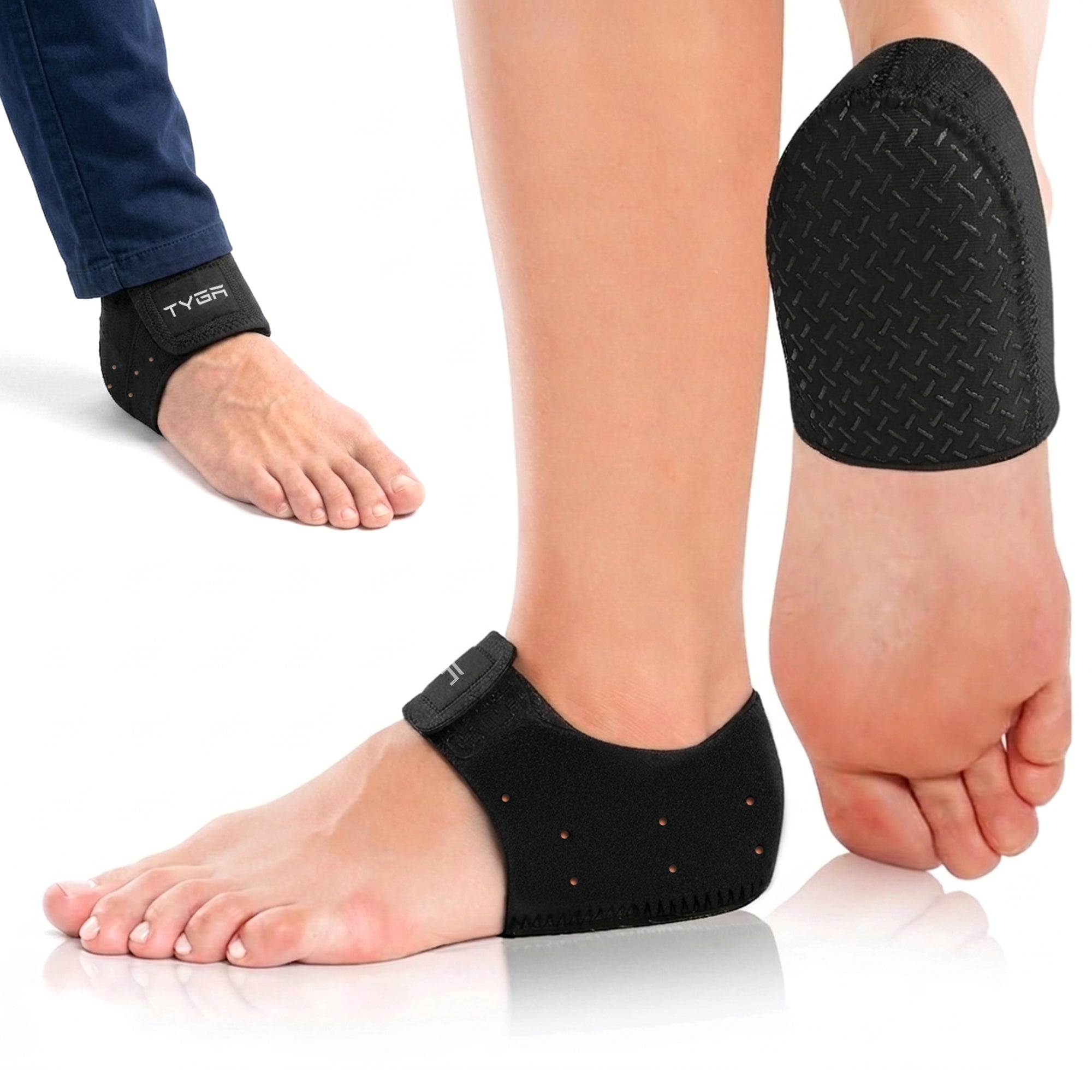 Silicone Gel Heel Protectors, Cushion Heel Cups, Black, 1 Pair