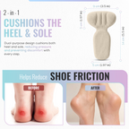 Ultra Soft Heel Pads, Anti Slip Cushion, Size Adjustment, 1 Pair