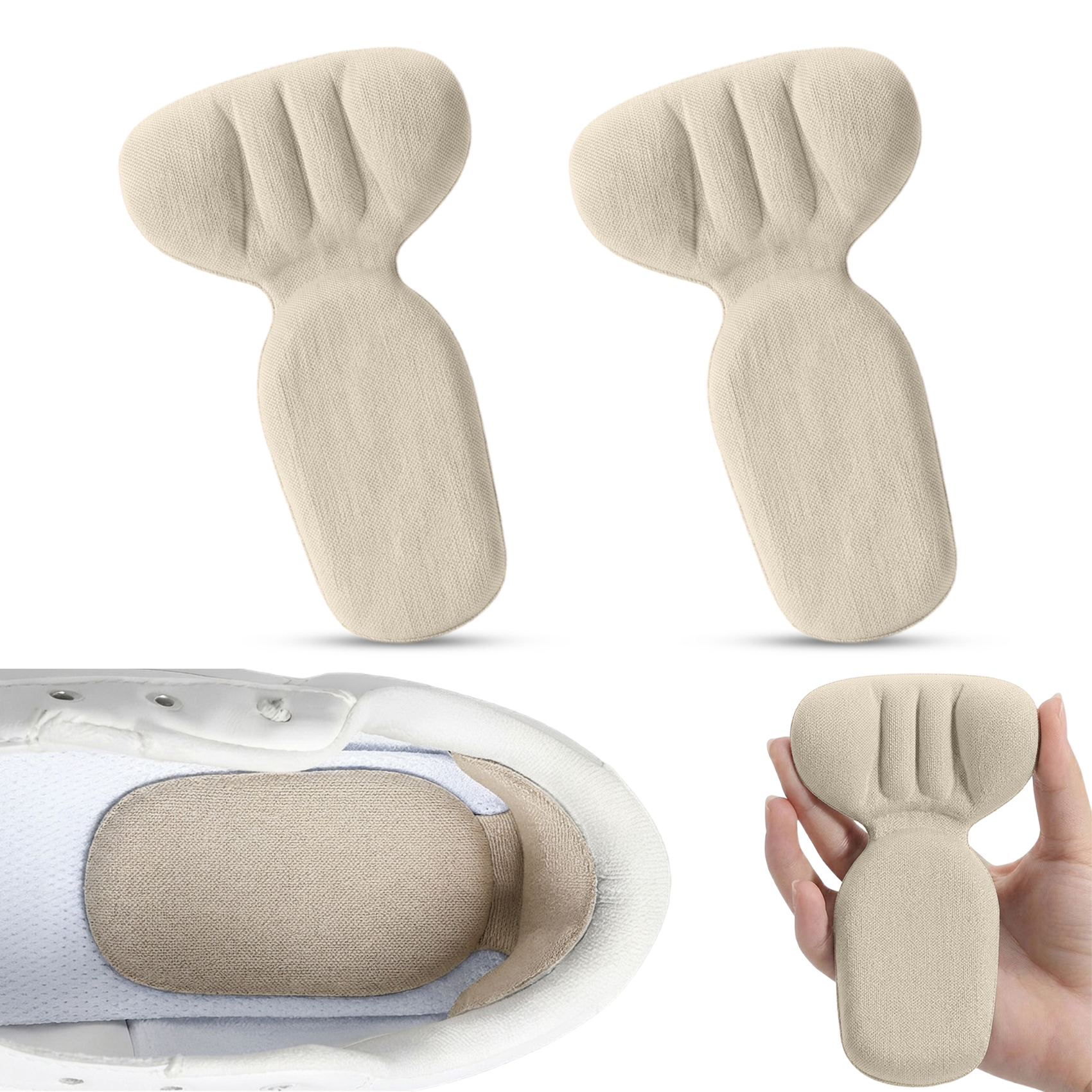 Ultra Soft Heel Pads, Anti Slip Cushion, Size Adjustment, 1 Pair