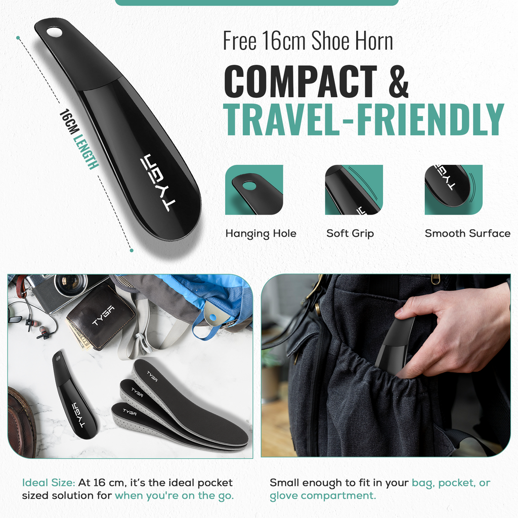 Memory Foam Height Increase Insoles with Free Shoehorn