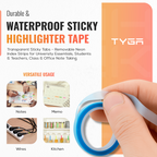Transparent Highlighter Tape & Sticky Index Tabs, Removable Neon, Pack of 5