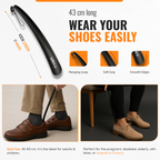 Plastic Shoe Horn Set, Snap Proof Flexible Design, 19cm & 43cm