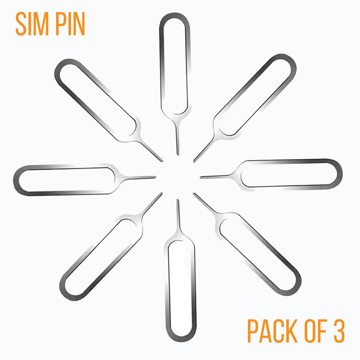 SIM Card Tray Removal Tool, Metal Pin Design, Pack of 3