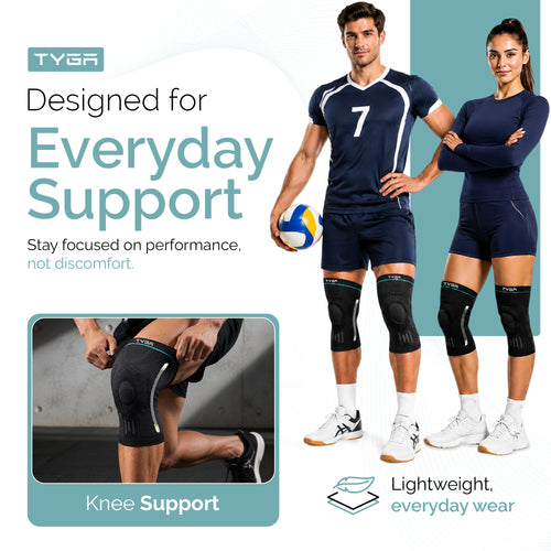 Adjustable Knee Support Sleeves, Breathable Straps, Dark Grey, 1 Pair