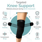Adjustable Knee Support Sleeves, Breathable Straps, Dark Grey, 1 Pair