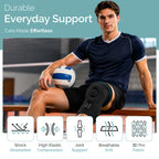 Adjustable Knee Support Sleeves, Breathable Straps, Dark Grey, 1 Pair