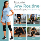 Adjustable Knee Support Sleeves, Breathable Straps, Dark Grey, 1 Pair