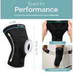 Adjustable Knee Support Sleeves, Breathable Straps, Dark Grey, 1 Pair