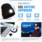 LED Beanie Hat, Rechargeable USB Light