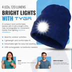 LED Beanie Hat, Rechargeable USB Light