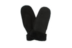 Sheepskin Full Hand Mittens, Elasticated Cuff, Black, 1 Pair