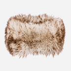 Natural sheepskin headband with dense, short-pile fur in light tan
