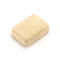 Beige chamois leather polishing pad, rectangular