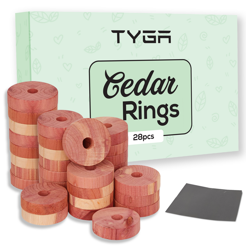 Cedar Wood Rings, Natural Moth Repellent, Pack of 28