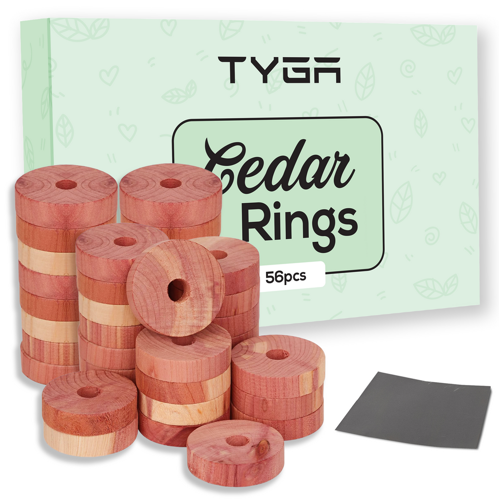 Cedar Wood Rings, Natural Moth Repellent, Pack of 56