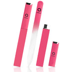 Glass Nail File with Case, Double Sided Precision Filing, Hot Pink