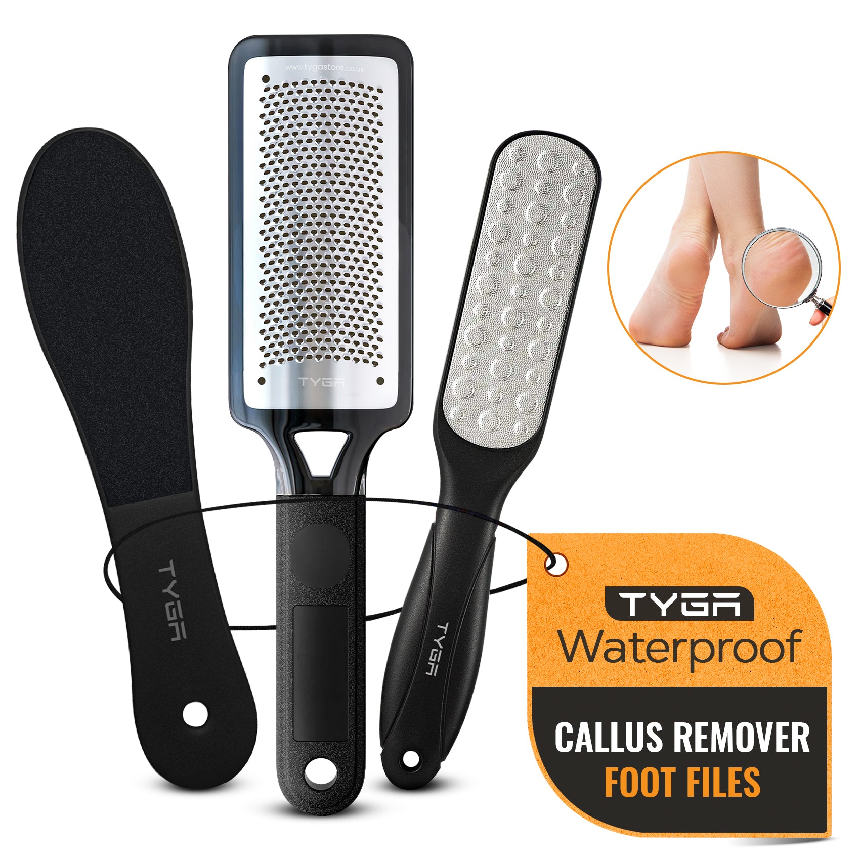 Double Sided Foot File Rasp & Scrubber, Callus Removal, Set of 3