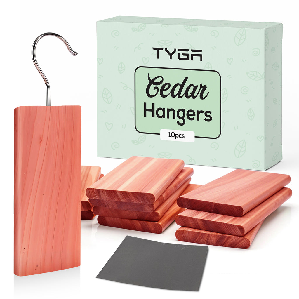 Cedar Wood Hanging Blocks, Natural Moth Repellent, Pack of 10
