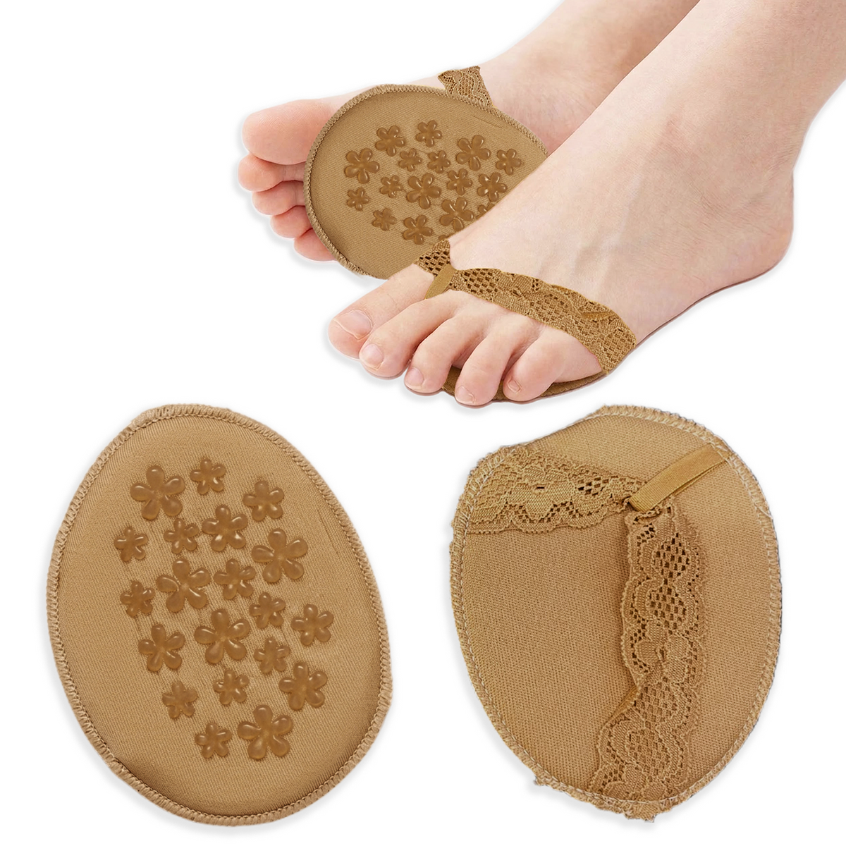 Forefoot Cushion Pads, Soft Sponge Shoe Inserts, 1 Pair