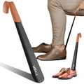 Long Handled Metal Shoe Horn with Leather Strap, 42cm