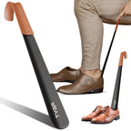 Long Handled Metal Shoe Horn with Leather Strap, 42cm
