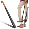 Extra Long Metal Shoe Horn with Leather Strap, 58cm