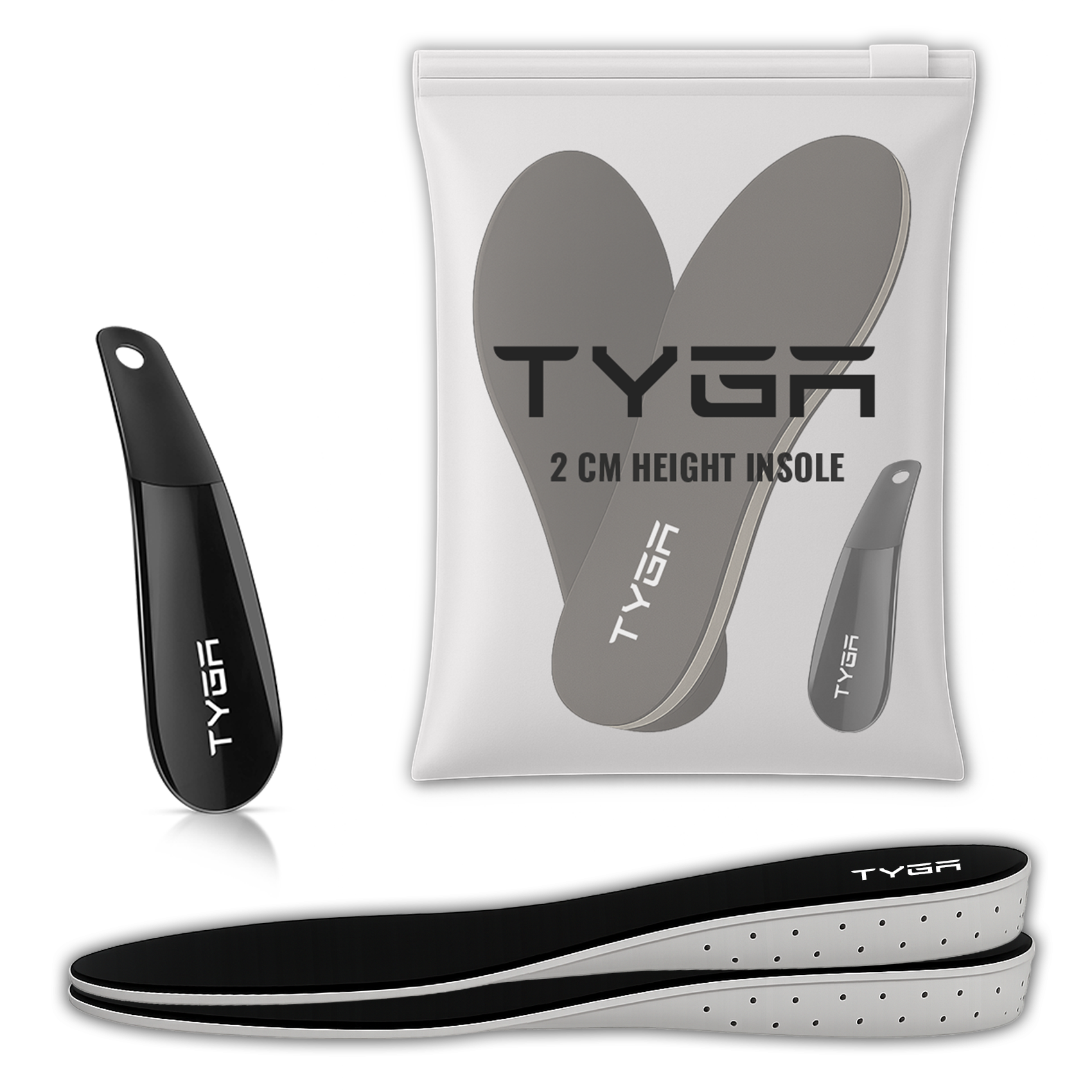 Memory Foam Height Increase Insoles with Free Shoehorn