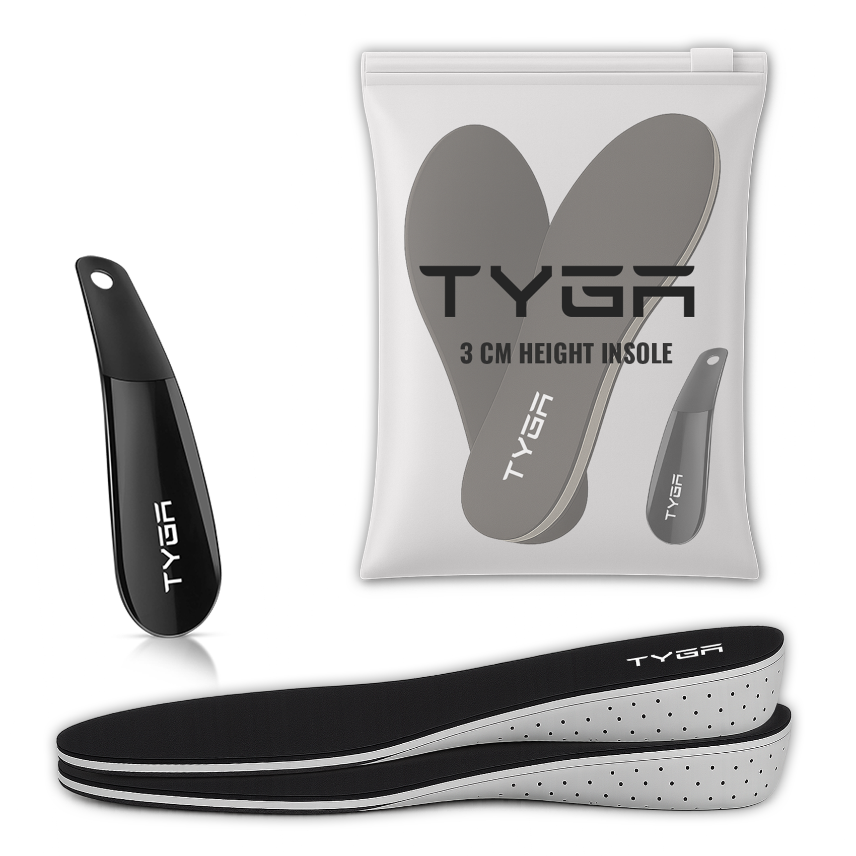 Memory Foam Height Increase Insoles with Free Shoehorn
