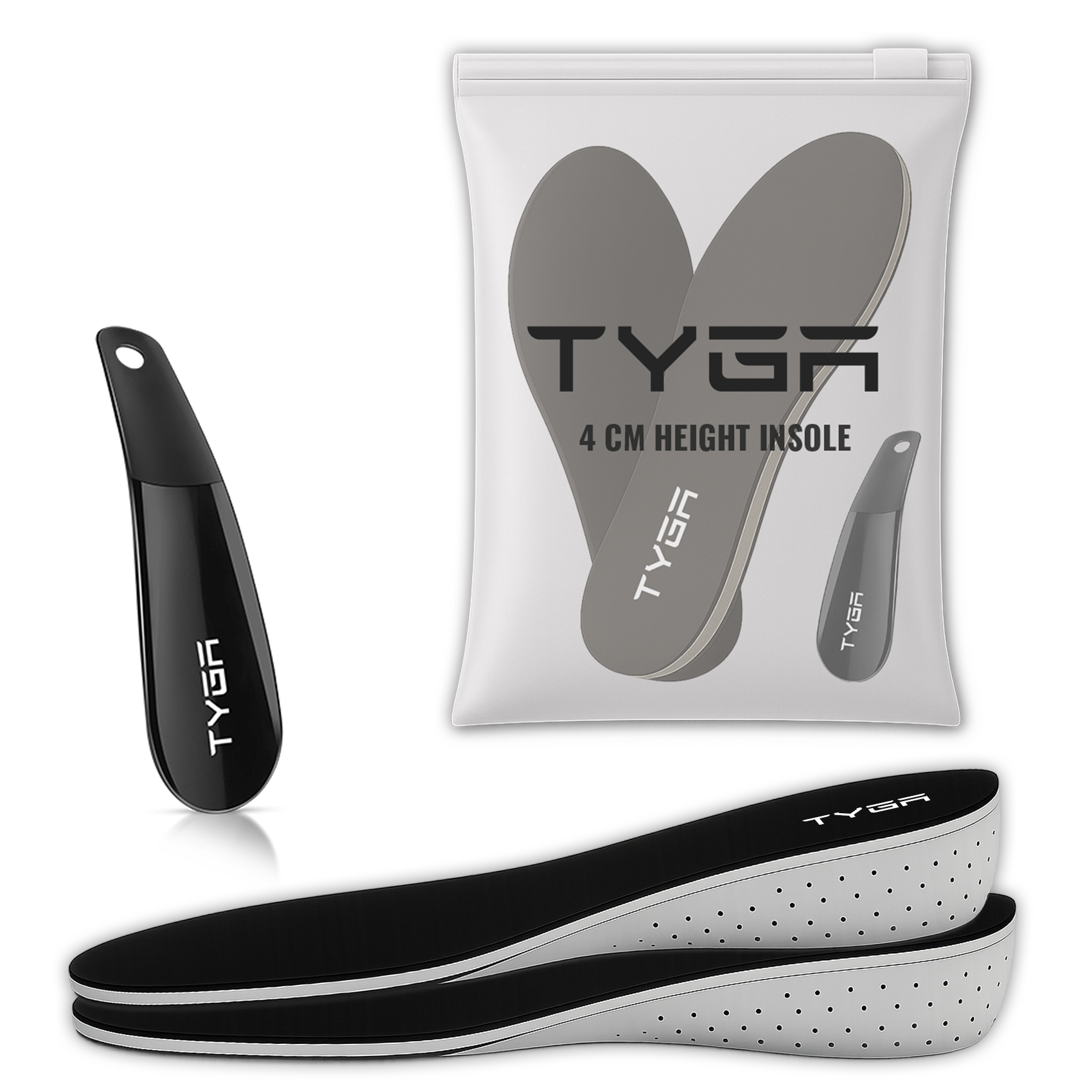 Memory Foam Height Increase Insoles with Free Shoehorn