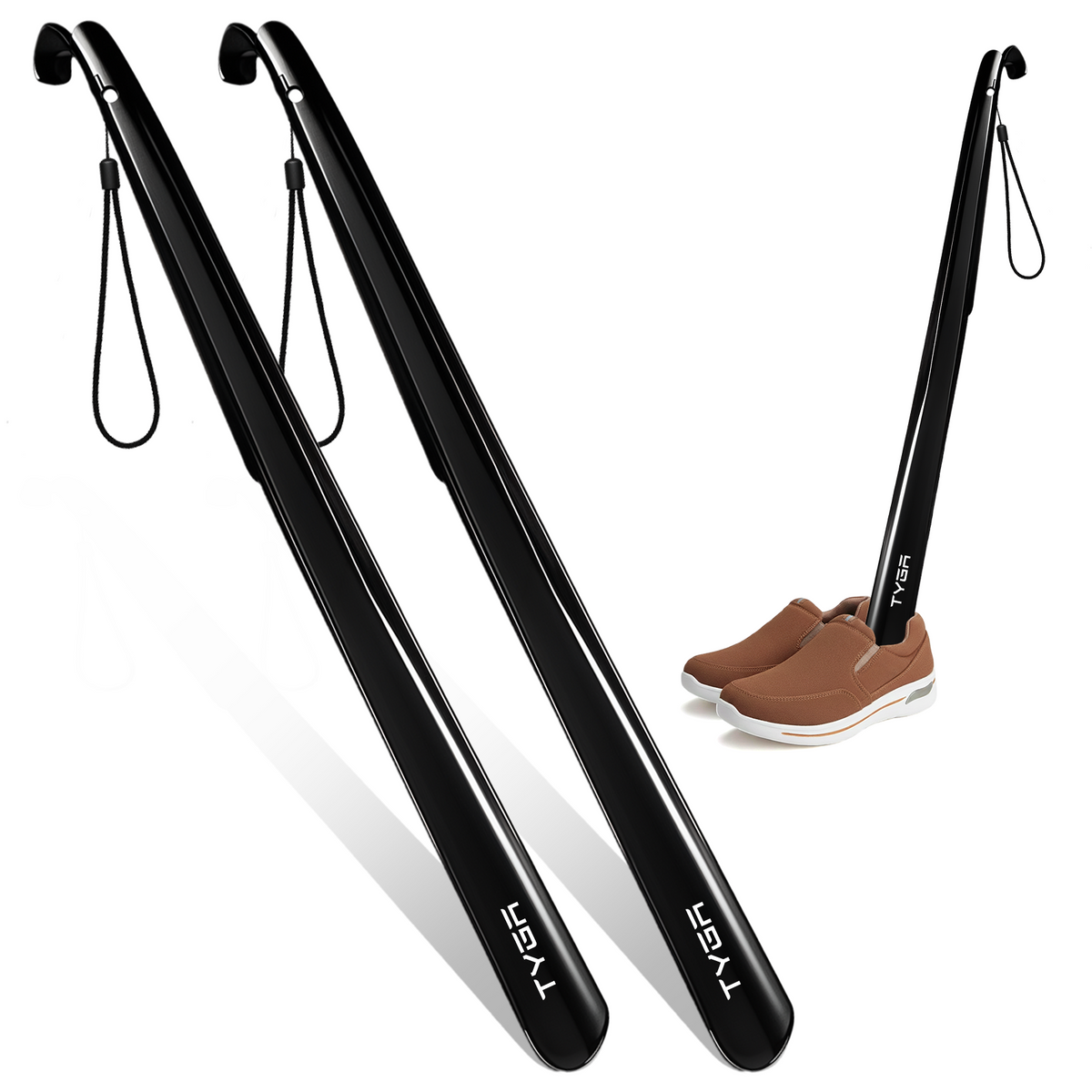 Extra Long Shoe Horn, Comfortable Handle, 58cm