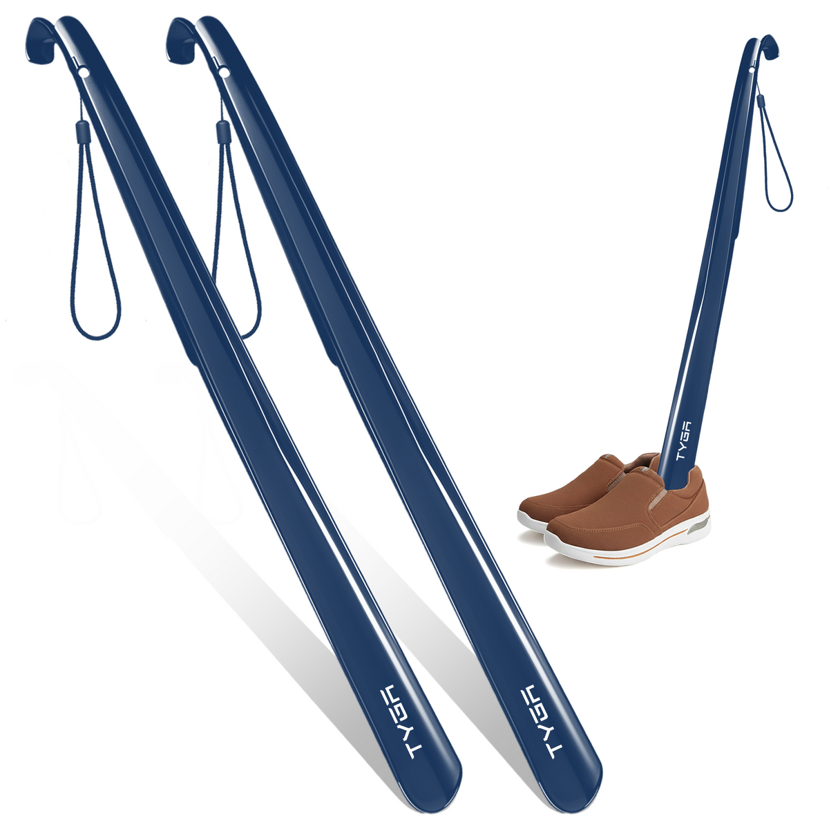 Extra Long Shoe Horn, Comfortable Handle, 58cm