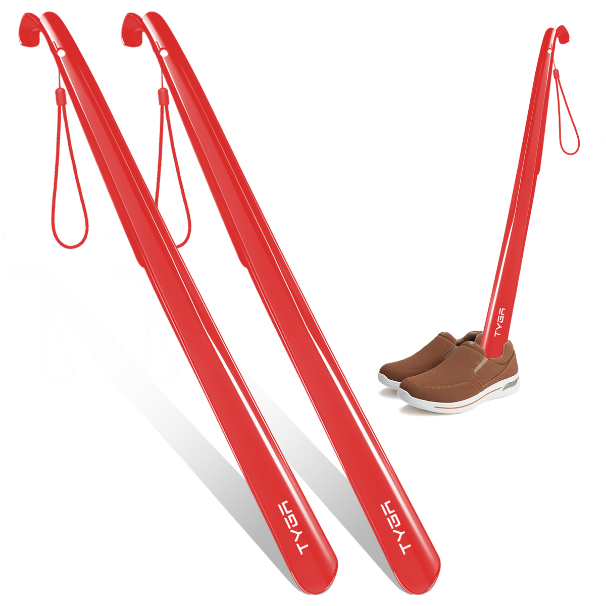 Extra Long Shoe Horn, Comfortable Handle, 58cm
