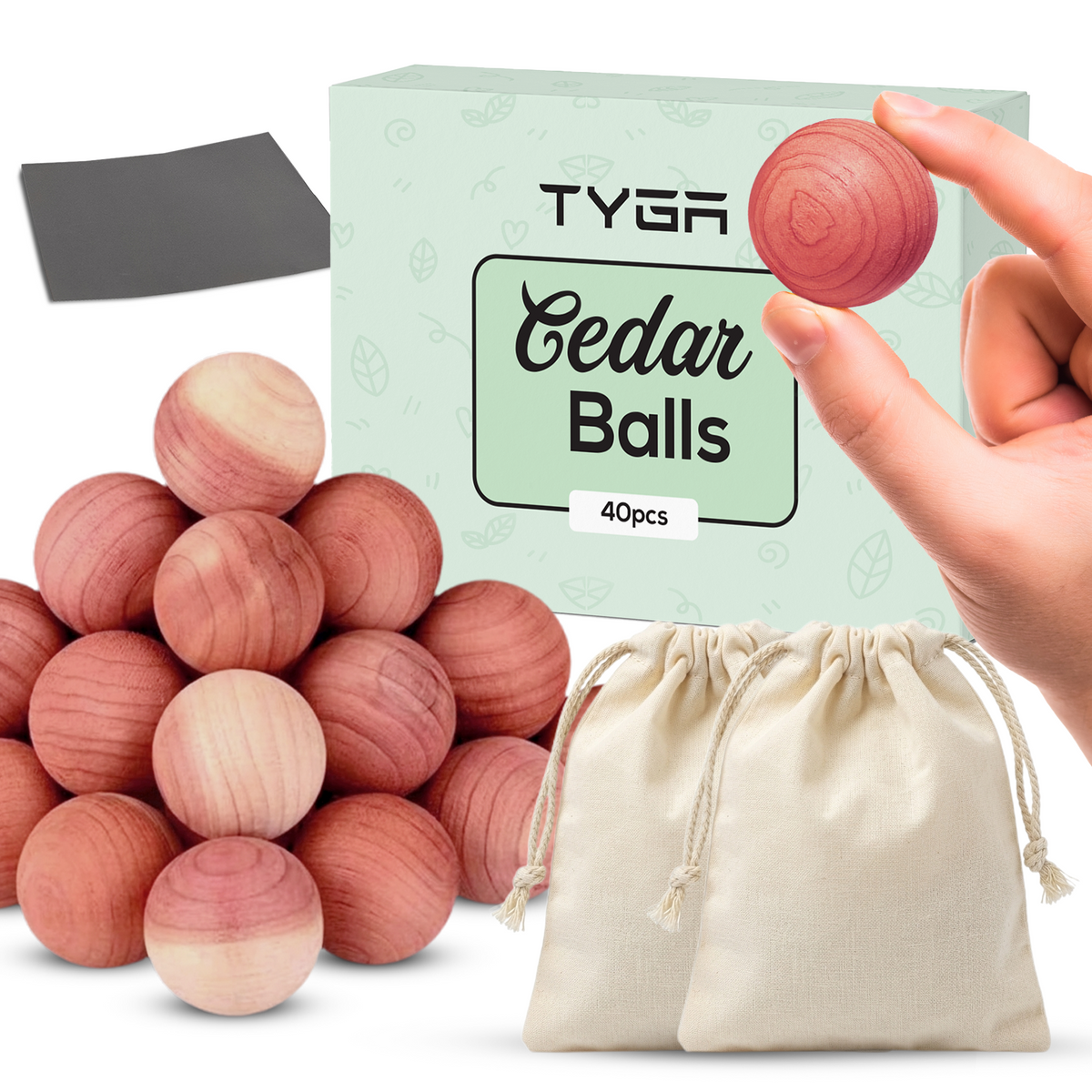 Cedar Wood Moth Balls, Natural Moth Repellent, Pack of 40
