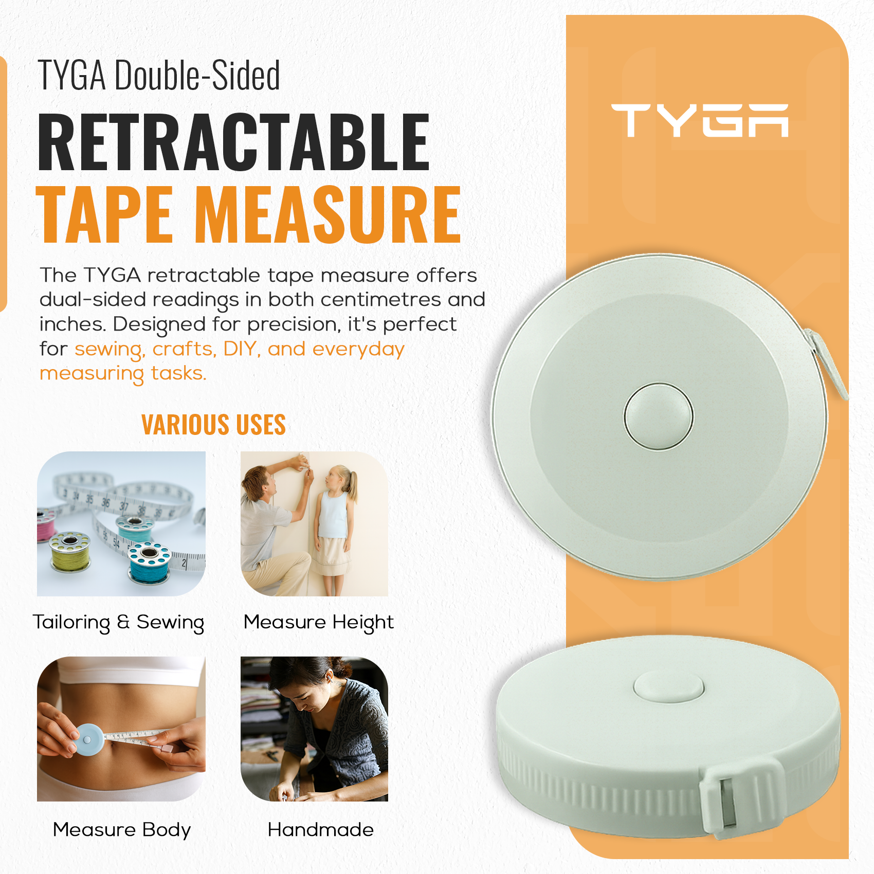Retractable Measuring Tape, Soft Body Measurement Ruler
