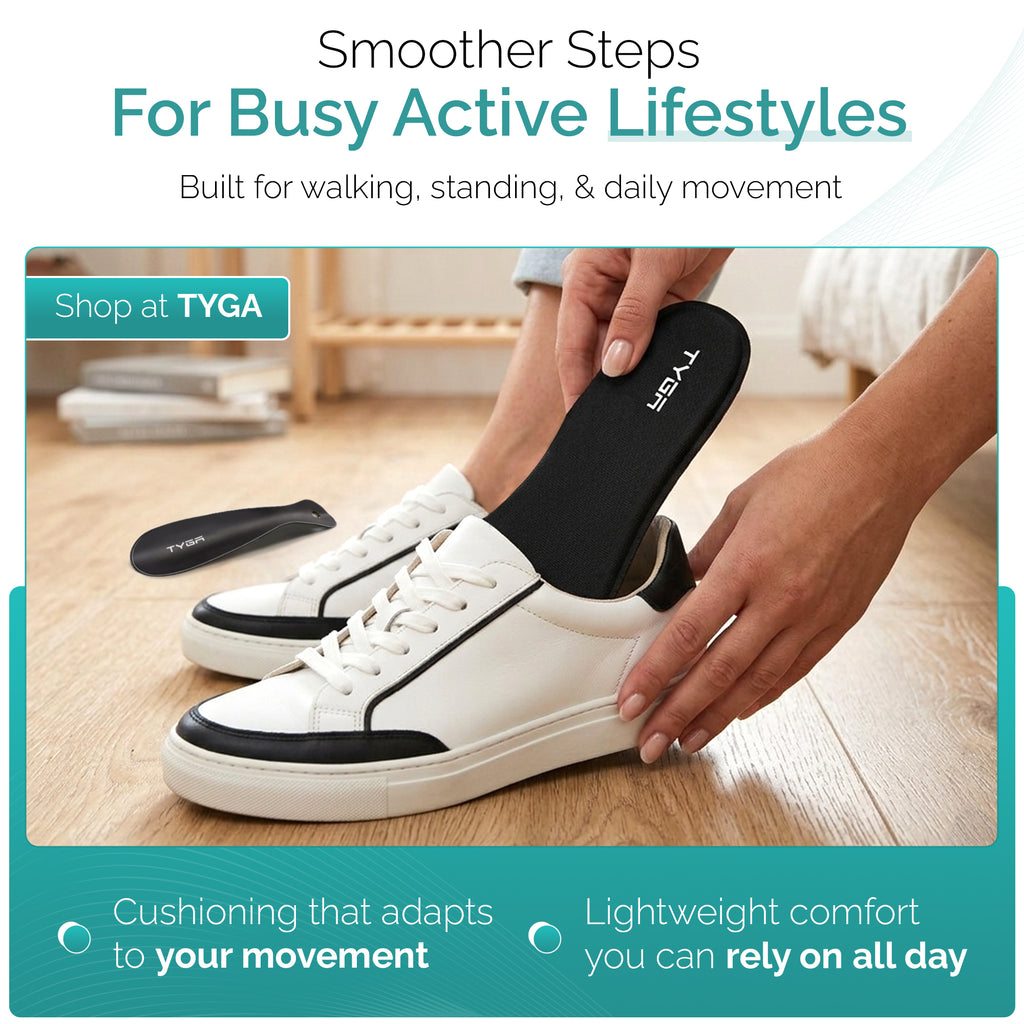 Memory Foam Insoles, Cushioned Comfort Shoe Inserts, Black