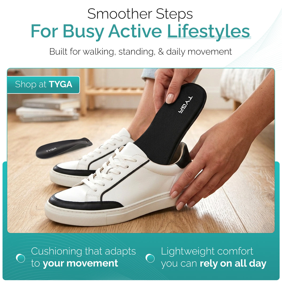 Memory Foam Insoles, Cushioned Comfort Shoe Inserts, Black