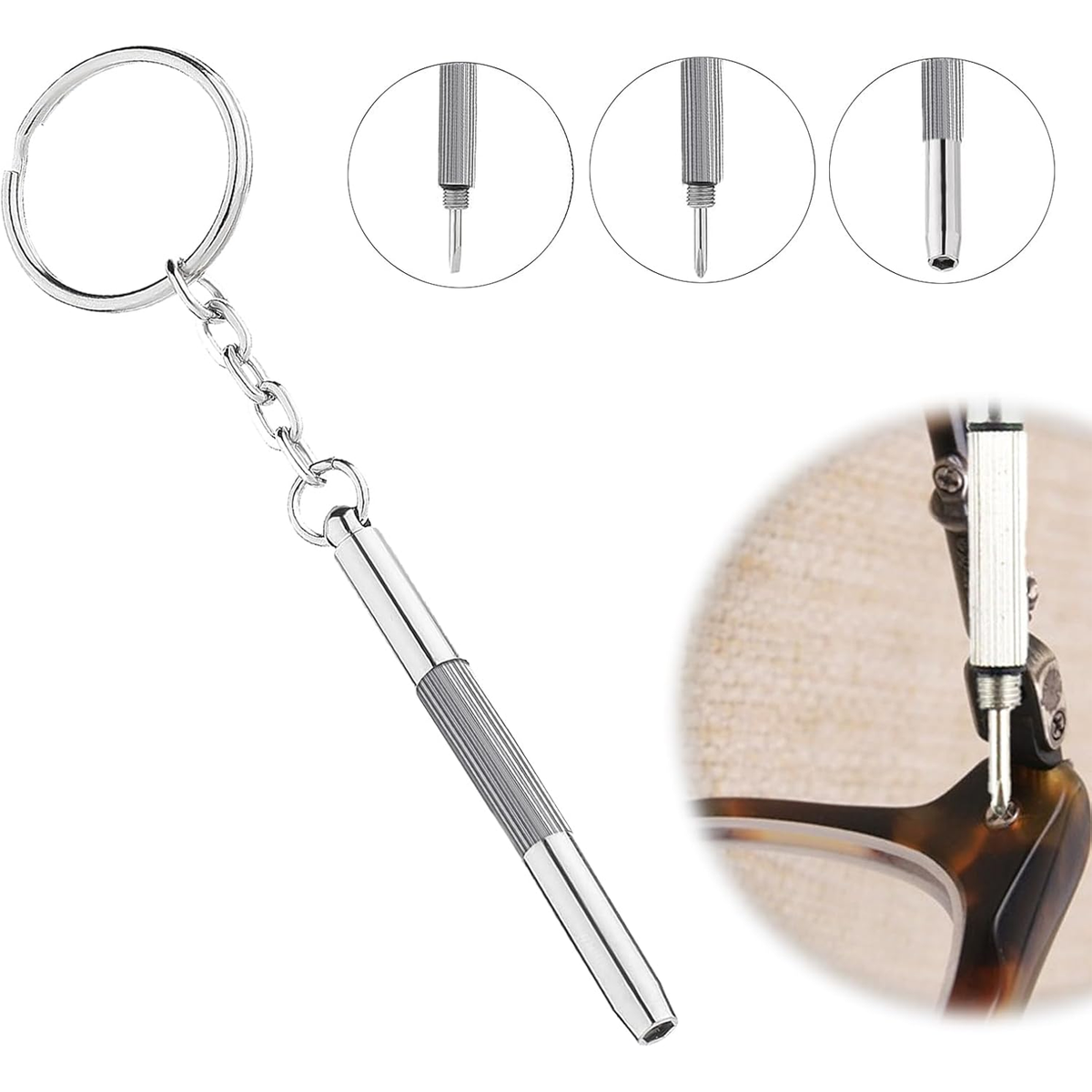 3-in-1 Eyeglass Repair Tool, Precision Screwdriver & Pliers