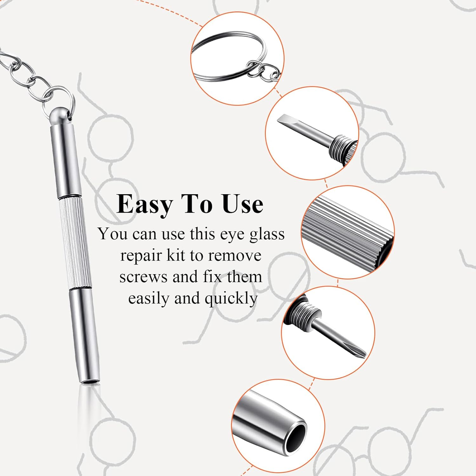 3-in-1 Eyeglass Repair Tool, Precision Screwdriver & Pliers