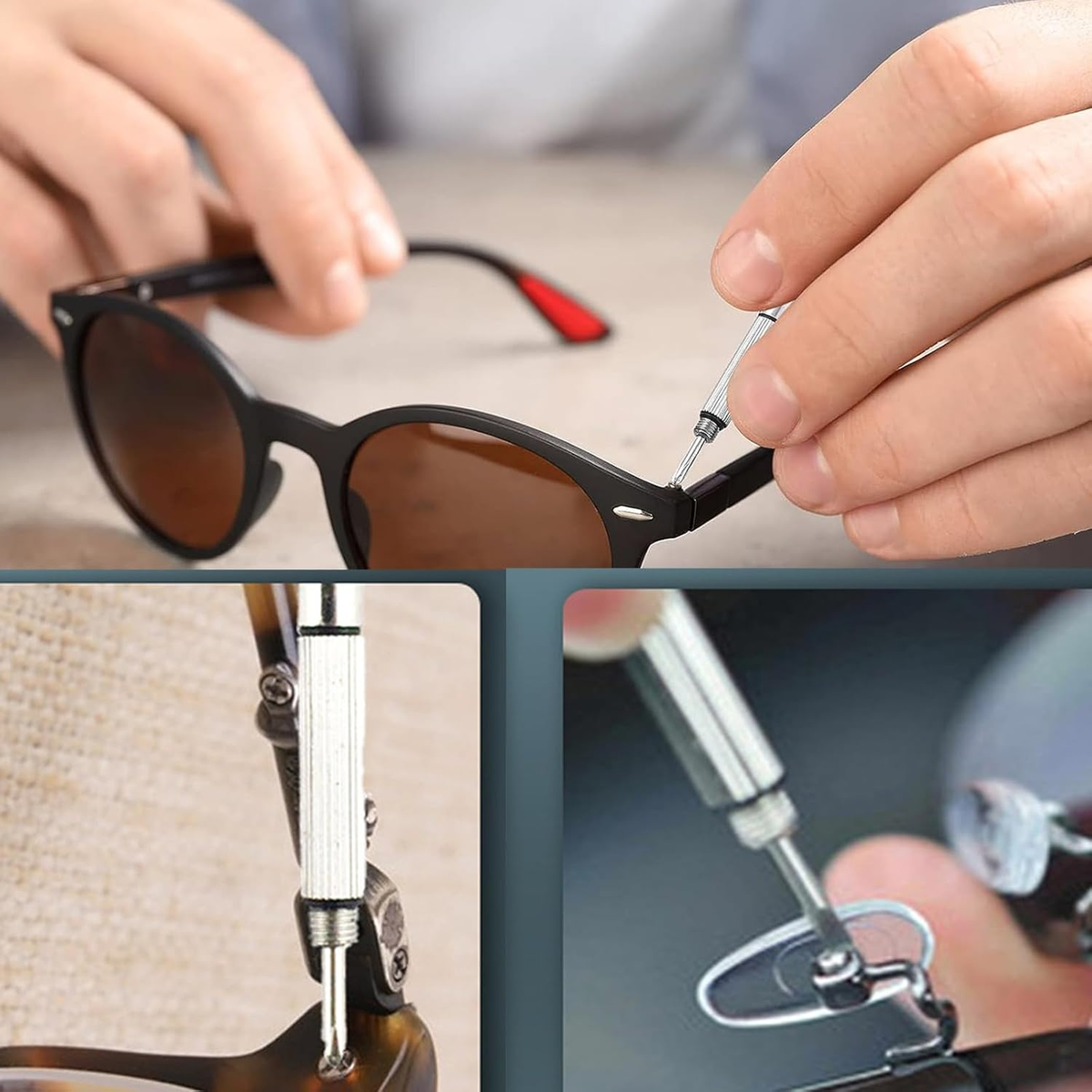 3-in-1 Eyeglass Repair Tool, Precision Screwdriver & Pliers