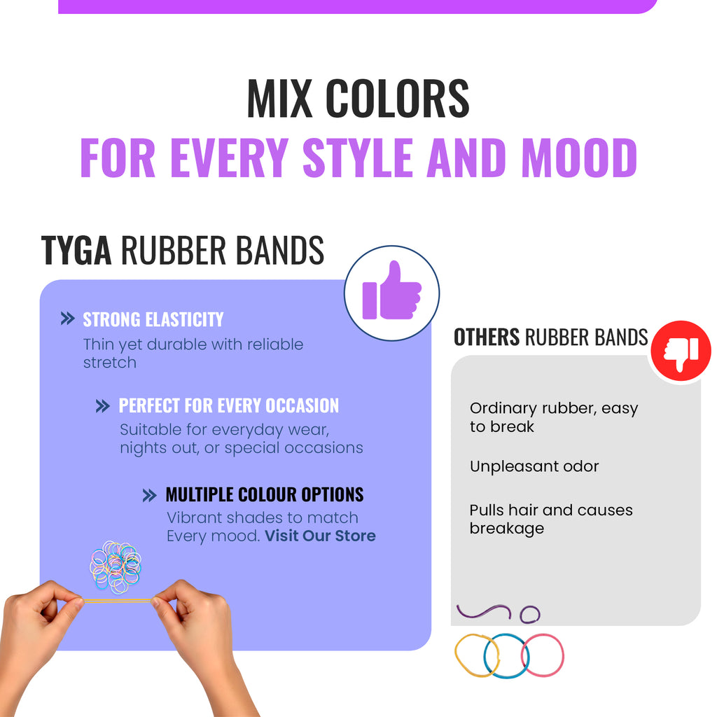 Mini Hair Elastic Bands for Braids, Pack of 1,000