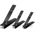 Stainless Steel Nail Clipper Set, Precision Blades, Black, Set of 3