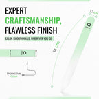 Glass Nail File with Case, Double Sided Precision Filing, Pastel Green