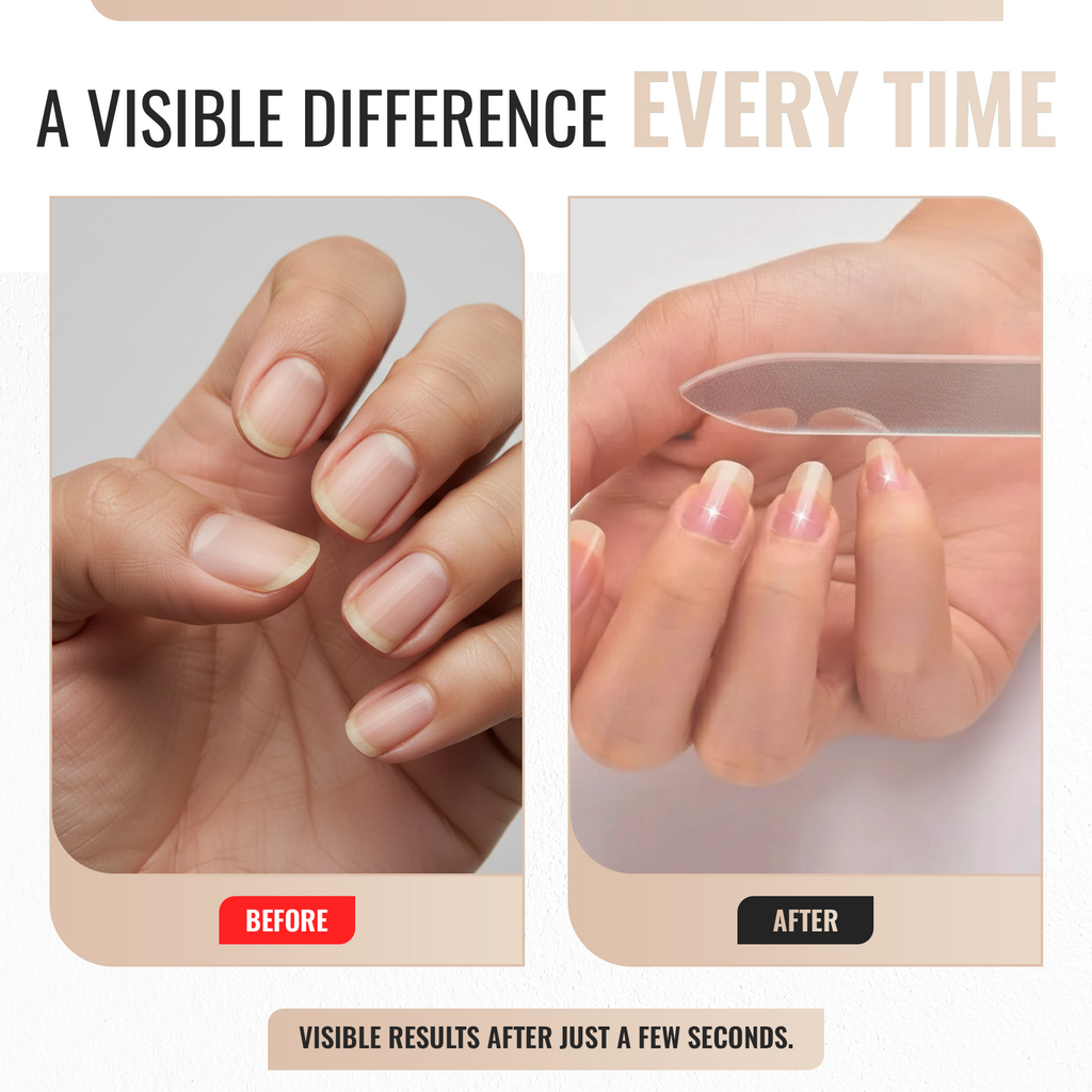 Nano Glass Nail File, 3-in-1 File Polish & Shine with Case, Clear