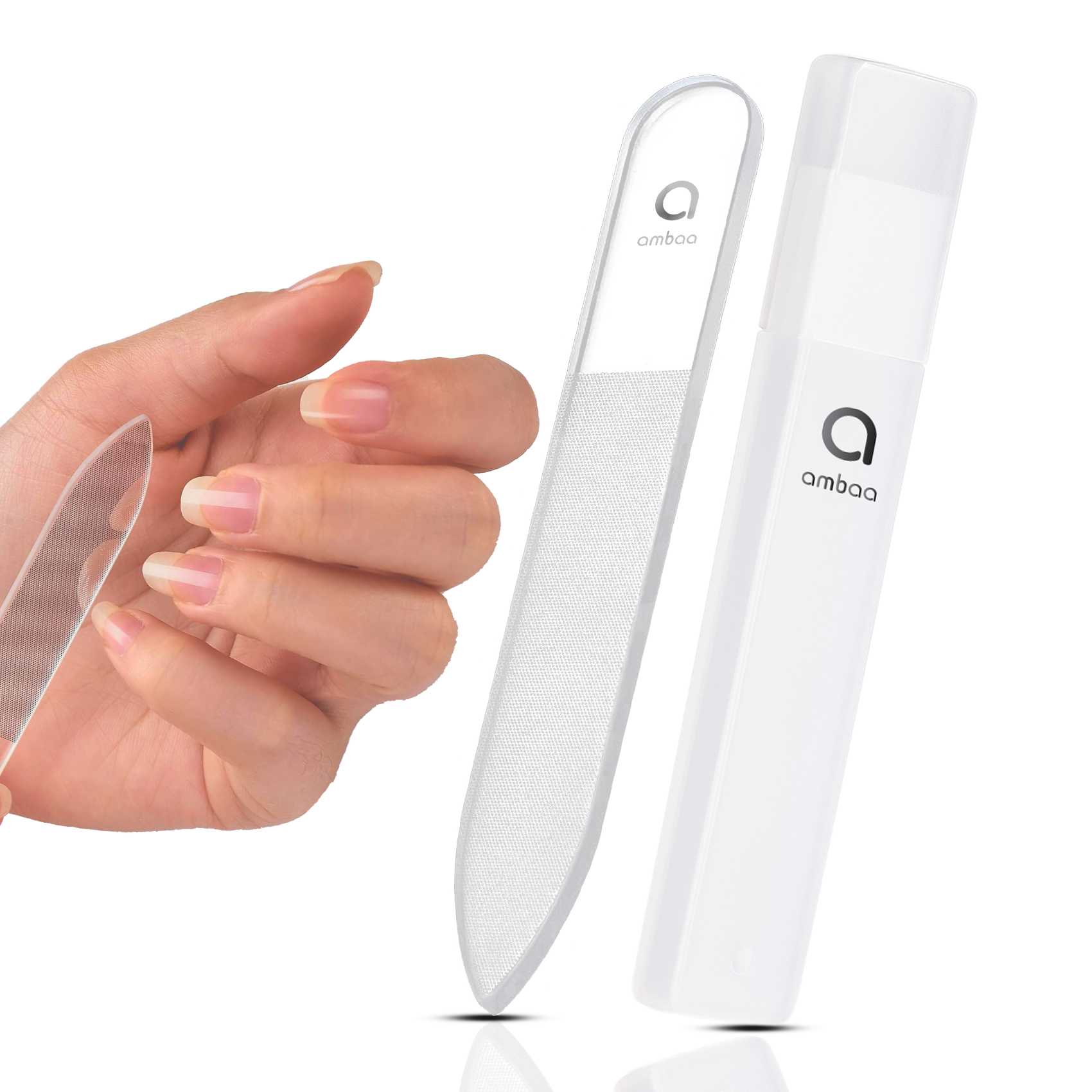 Nano Glass Nail File, 3-in-1 File Polish & Shine with Case, Clear