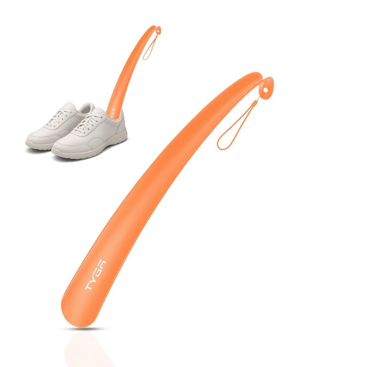 Long Handled Plastic Shoe Horn, Snap Proof, 43cm