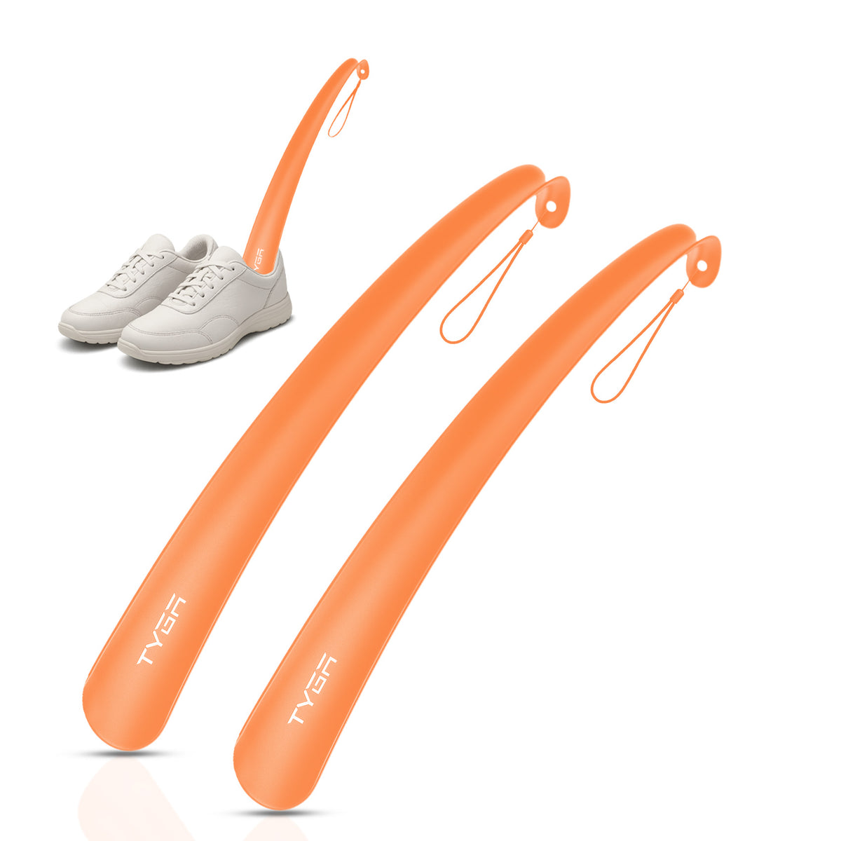 Long Handled Plastic Shoe Horn, Snap Proof, 43cm
